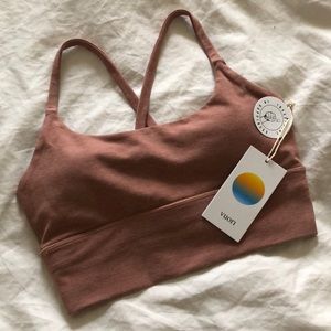 NWT Vuori Light Terracotta Heather Long Line Elevation Bra Size Small